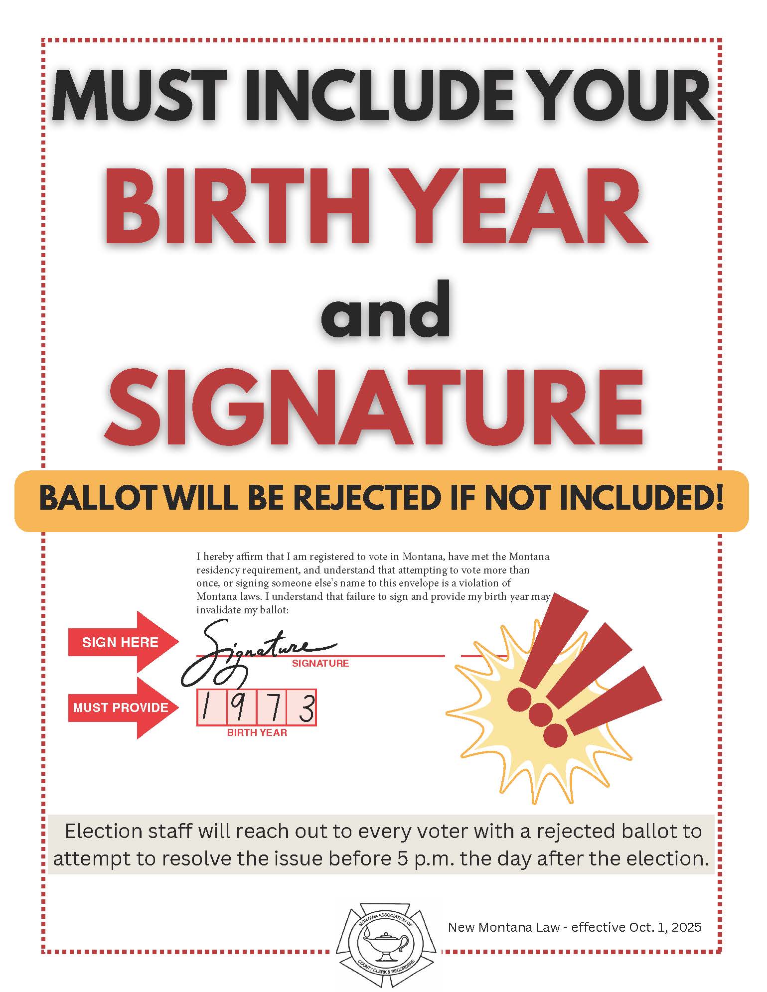 Election information for mail-in ballot